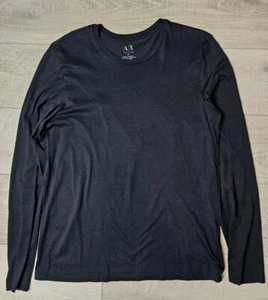 Camiseta de manga larga negra Armani Exchange para hombre talla mediana - Imagen 1 de 3