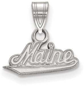 10K White Gold University of Maine Small Pendant by LogoArt