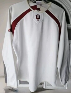 Majestic *rare Indiana Hoosiers Long Sleeve Shirt Men's  Large White *read* - Picture 1 of 10