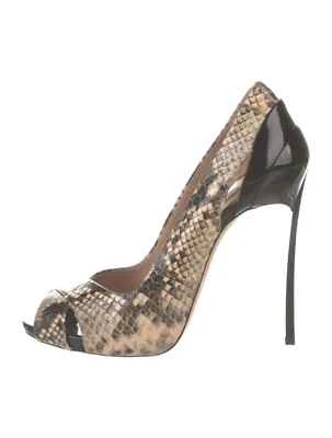 Zapatos de salón de cuero con estampado de animales CASADEI tacones de hoja talla 6,5 it 36,5 muy buenos y bolso de caja Foto 1 de 4