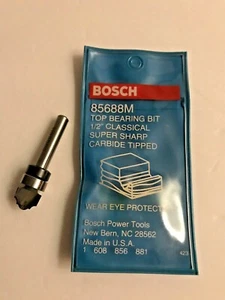 BOSCH 85688M  1/4" SHANK  -  1/2" DIAMETER CARBIDE "CLASSICAL" TOP BEARING BIT - Picture 1 of 3