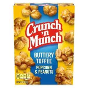 CRUNCH 'N MUNCH Buttery Toffee Popcorn with Peanuts, 6 oz. 2 Boxes - Picture 1 of 5
