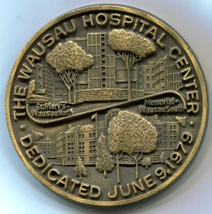 Centro Hospitalario Wausau Dedicación 1979, Metal Base Bronceado 73 mm - Imagen 1 de 3