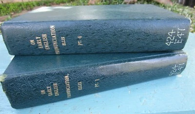 On Early English Pronunciation Vols 1 & 4 1869 & 1874 Ellis Asher & Co Ex Librus - Image 1 of 4