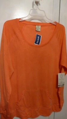 Balanced Connection Women 1X PLus Orange Fall Waffle Crew Neck Long Sleeve NWT - Image 1 of 4
