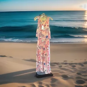 Marissa Olivia Maxi Kleid Rosa Multi, Strandmuster Größe M - Bild 1 von 10