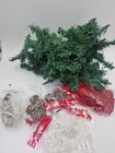 Green Garland 2m+ with Lights, 50 Red Bows, Acorns &amp; Snow Flake Decor