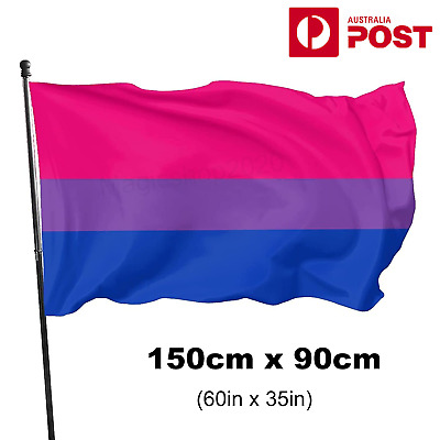 Bisexual LARGE Flag 150x90cm Bi Sexual Pride LGBT Lesbian Gay Rainbow Mardi Gras • 6.55$