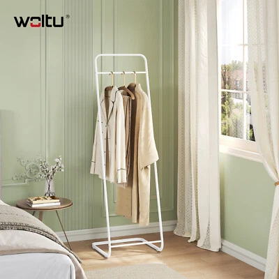 WOLTU Kleiderständer Garderobenständer Metall Standgarderobe 40x140x40 cm Weiß - Bild 1 von 4