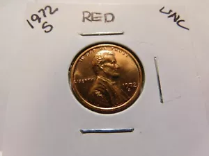 1972-S NON CIRCOLATO LINCOLN MEMORIAL CENT-ROSSO BRILLANTE - Foto 1 di 2
