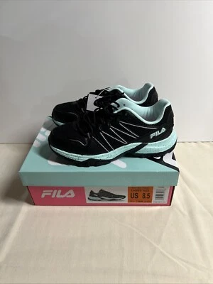 Zapatillas para mujer Fila Quadrix con cordones negras y azules EE. UU. 8,5 Foto 1 de 4