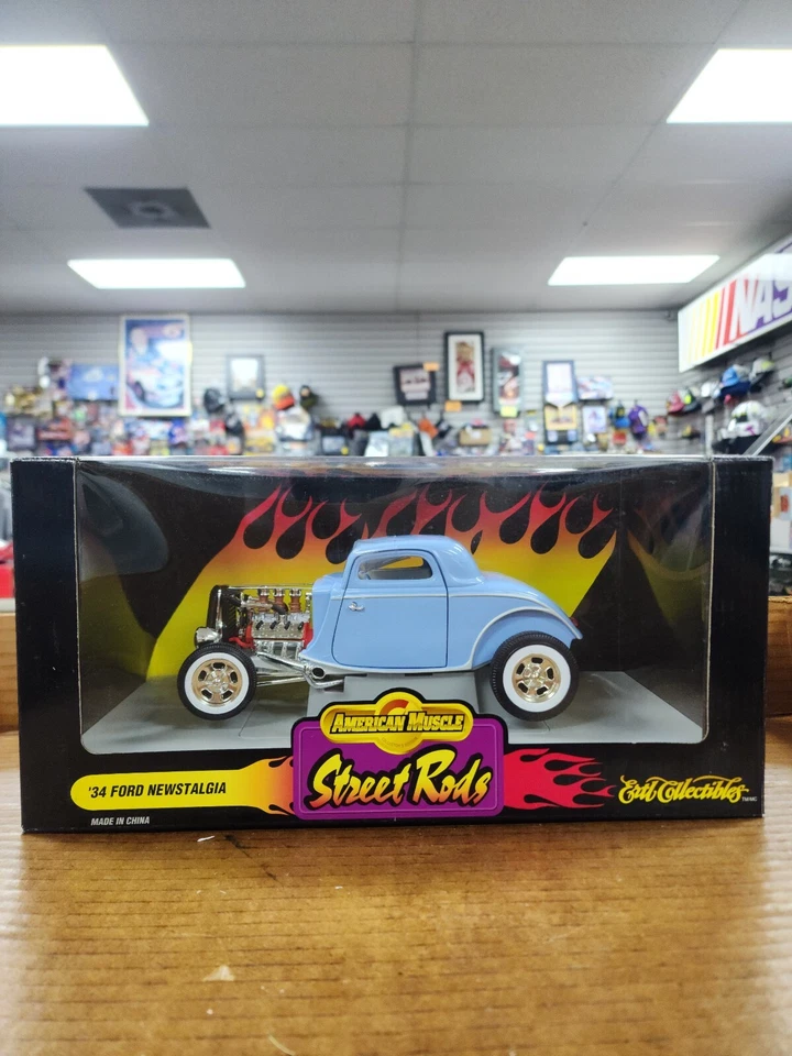 1998 Ertl 7277 American Muscle Street Rods '34 Ford Newstalgia 1934 Blue 1 18