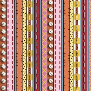 Patchwork Farms Decorative Stripe 100% Cotton Fabric by The Yard - Picture 1 of 1