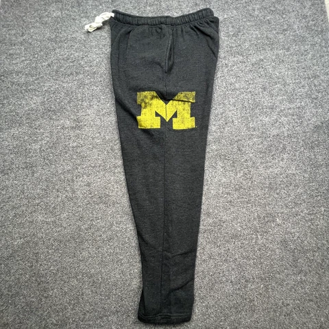 Michigan Wolverines Pants Mens Medium Grey Fleece Sweatpants Relaxed Fit U Of M Cover