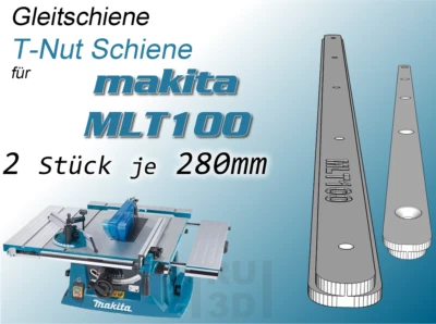 RU3D 2x 280mm T-Schiene f. Makita MLT100 Tischkreissäge Gleitschiene Schiebeschlitten