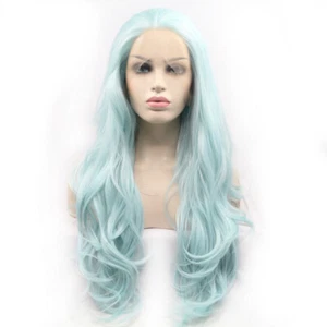 LAGUNA - Lacefront Ice Blue Long Waves - by Queenie Wigs - Picture 1 of 7