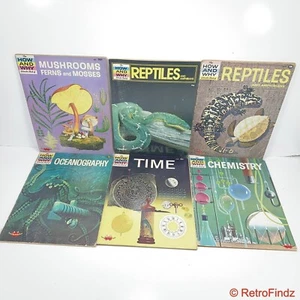How And Why Wonder Books Lot of 6 Chemistry Reptiles Mushrooms Time Oceanography - Picture 1 of 15