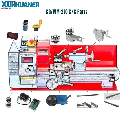 750W/900W Lathe DC Brushless Motor Kit for CD/WM-210V CNC Lathe Machine Parts - Image 1 of 4