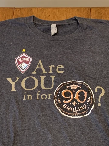 COLORADO RAPIDS T SHIRT 90 Shilling beer Odell Brewing MLS Soccer medium gray Cover