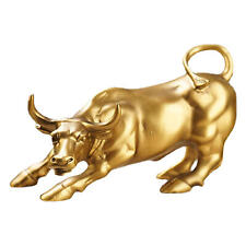 Wall Street Bull Golden Resin Statue Animal Figurine Office Figure Desk Decor