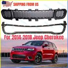 For 2014-2018 Jeep Cherokee Front Lower Bumper Cover Grille +Molding Trim Black Jeep Cherokee