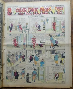 1923 Boston Advertiser Newspaper; Color Comics, Leon Trotsky ,Auto Show Edition - Foto 1 di 12
