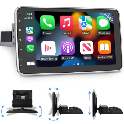 Carplay 10.1" Android 13 Rotatable TouchScreen GPS Navi Car Stereo Radio 2+64GB - Image 1 of 4