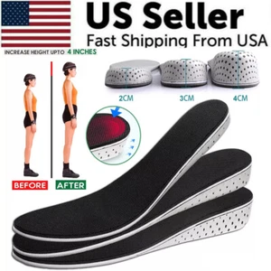 Men Women Invisible Height Increase Insoles Heel Lift Taller Shoe Inserts Pad US - Picture 1 of 31