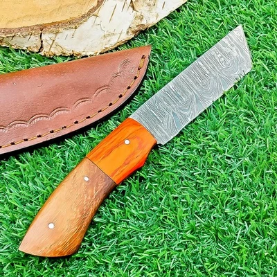Cuchillo de caza de acero Damasco hecho a mano premium - Cuchillo pelador para exteriores Z-5566 Foto 1 de 4