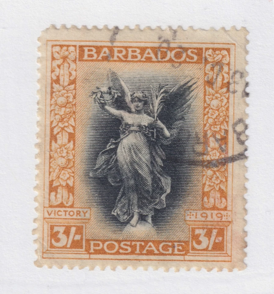 BARBADOS #150 used 3/-   VICTORY 1919 - Image 1 of 1