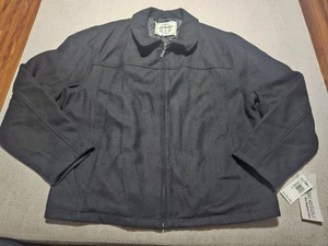 Boston Harbour giacca misto lana uomo M nero cappotto full zip nuovo con etichetta nuovo $150 - Foto 1 di 14