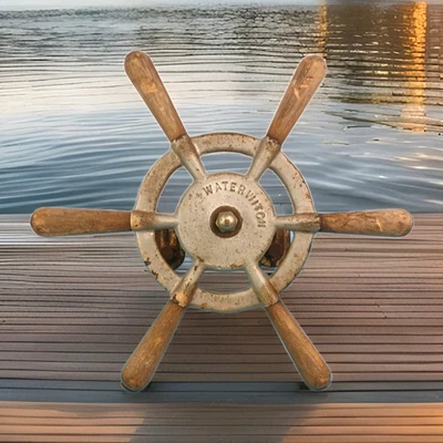 Vintage Waterwitch Steering Wheel 12" Mid 1900's Nautical Maritime Yacht Boat - Image 1 of 4