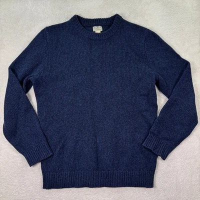 LL Bean Mens Sweater XLT Tall Blue 100% Lambswool Crew Neck Knit Pullover 509992 - Image 1 of 4