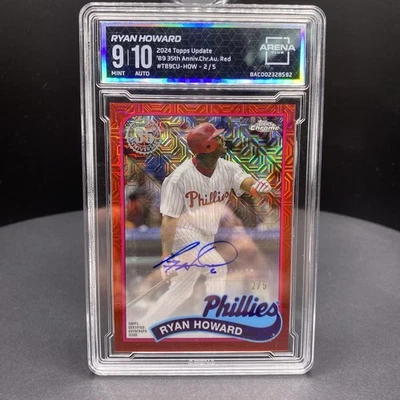 2024 Topps Update Series 1989 Topps Chrome Silver Pack Ryan Howard Red Auto /5 - Image 1 of 2