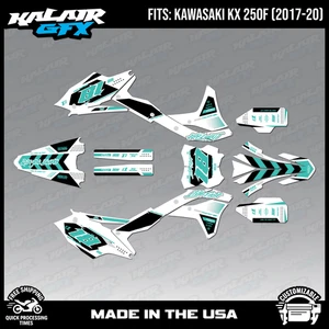 Graphics Kit for Kawasaki KX250F KX 250F (2017-2020) Rebel - TEAL-SHIFT - Picture 1 of 4