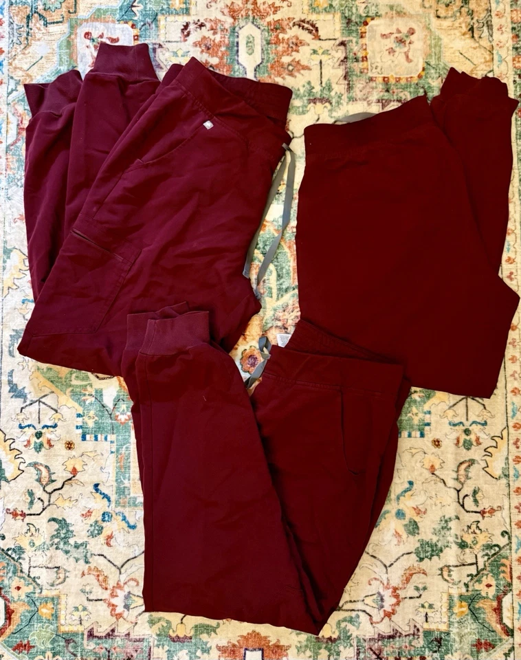 Burgundy Scrub Pants - Men’s L - Figs And Mandala - Image 1 of 4