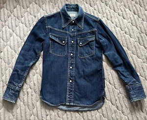 THE FLAT HEAD L/S Denim Shirt Slim Indigo Blue Size 34 FH0925106 - Picture 1 of 8
