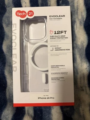 NEW**OEM Tech21 EVOCLEAR Magsafe Case for Apple iPhone 16 Pro Max ~ $49.99 - Image 1 of 4