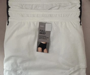 M&S COLLECTION 3 Pack Cotton Rich Full Briefs White Size 18 BNWT Marks & Spencer - Picture 1 of 4