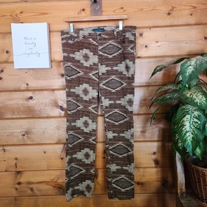 Jeans L. Ralph Lauren moderno skinny tribale azteco sud-ovest elasticizzato taglia 14 (34) X30" - Foto 1 di 9
