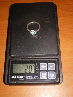 Vintage 925 Sterling Silver & TURQUOISE Cross Crucifix Ring Size 4.75 ~ 2.0 gr - Image 1 of 4