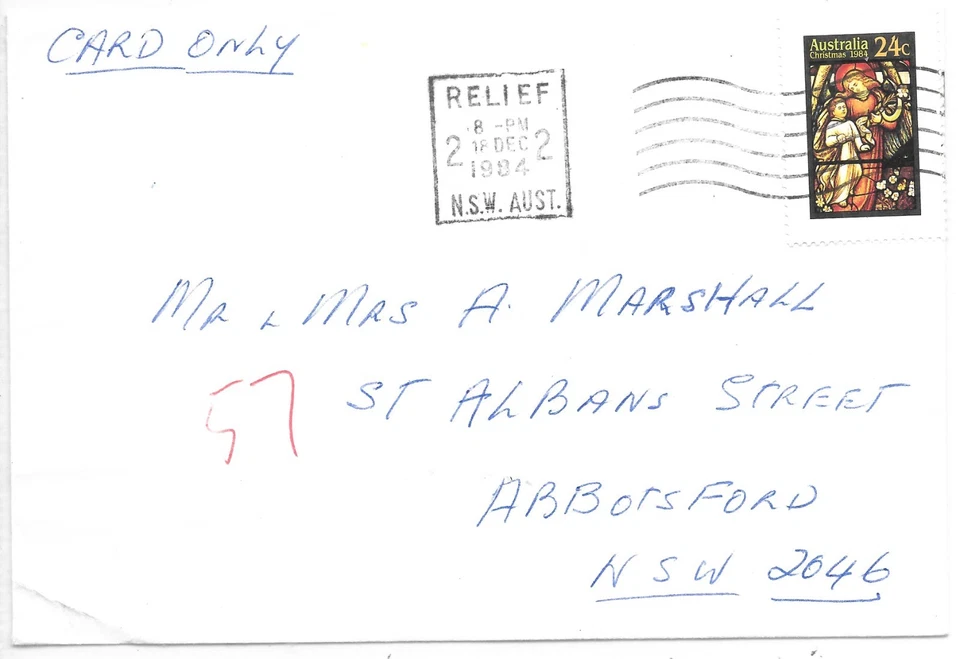 AUSTRALIA COVER 18/12/84 BOXED RELIEF CANCEL - Image 1 of 2