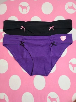 Bragas de bikini descaradas de tiro bajo clásicas de algodón de colección vs rosa 2pk talla M Foto 1 de 4