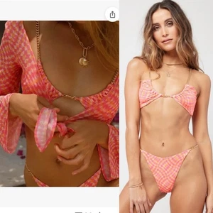 L*SPACE Sammie Van Damme Bikini Set Bandera Top Heat Waves Pink Gr. Small Neu - Bild 1 von 18