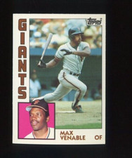 1984 TOPPS TIFFANY #58 MAX VENABLE SAN FRANCISCO GIANTS