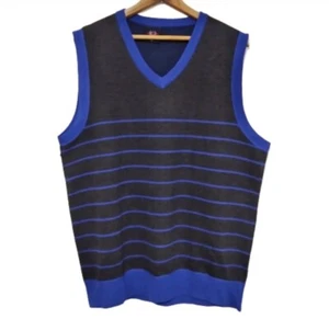 Cambridge Classics Herren V-Neck Sleeveless Sweeter Weste XL blau & grau gestreift  - Bild 1 von 9
