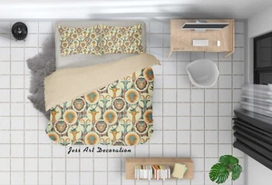 3D Sheep Cartoon Pattern Kids Quilt Cover Set Duvet Cover Bedding Pillowcases - Picture 1 of 6