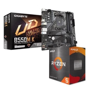 AMD Ryzen 5 5600T Gaming CPU 6 Cores 4.5GHz + Gigabyte B550M K mATX Motherboard - Picture 1 of 4