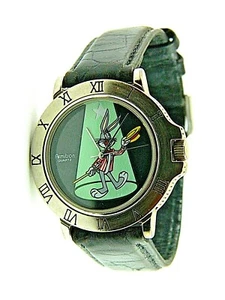 RELOJ BUGS BUNNY THE MAGICIAN//NUEVA BATERÍA/BANDA DE CUERO/ARMITRÓN caja133 - Imagen 1 de 8