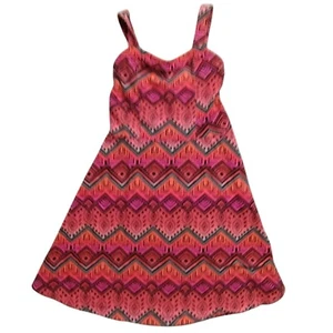 Justice Sundress Casual Sleeveless Geometric Print Dress Kids Size 10 - Picture 1 of 6